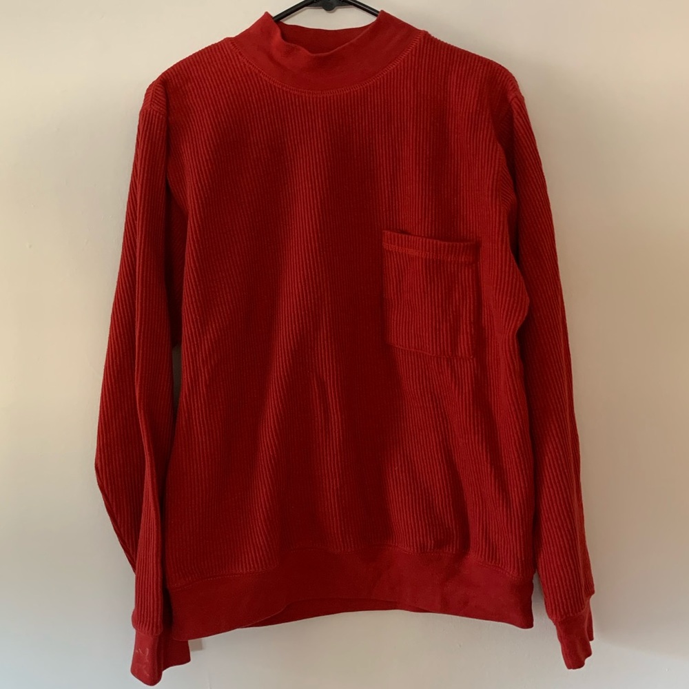 Vintage Mock Neck Red Sweater